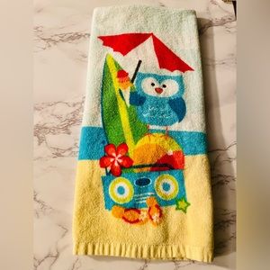 Hand towel owl Sumer beach sunshine
